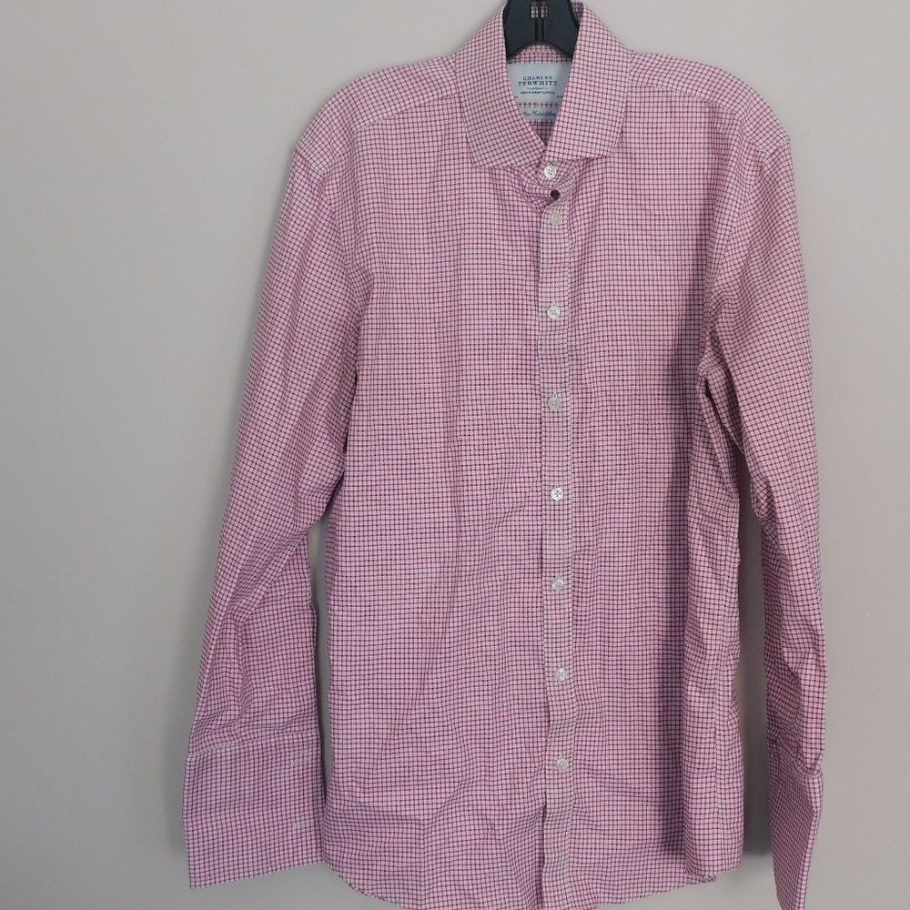 Charles Tyrwhitt Red & White Gingham Long Sleeve